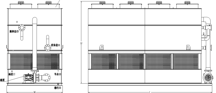 逆流闭式冷却塔形状图